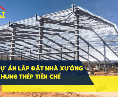 Lắp đặt khung kèo cho nhà thép tiền chế tại Bình Thuận